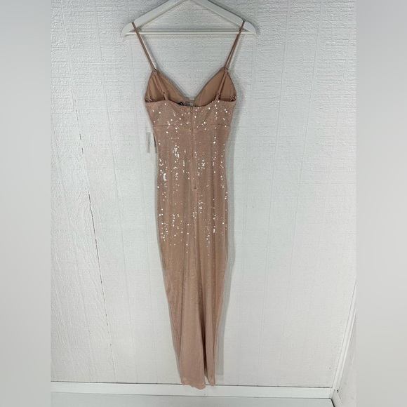NWT Windsor Emerie V-Neck Cutout Slim Sequin Formal Dress light pink size XS - Picture 6 of 14